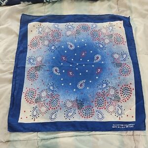 Vintage Patriotic Stars Bandana Made In The USA